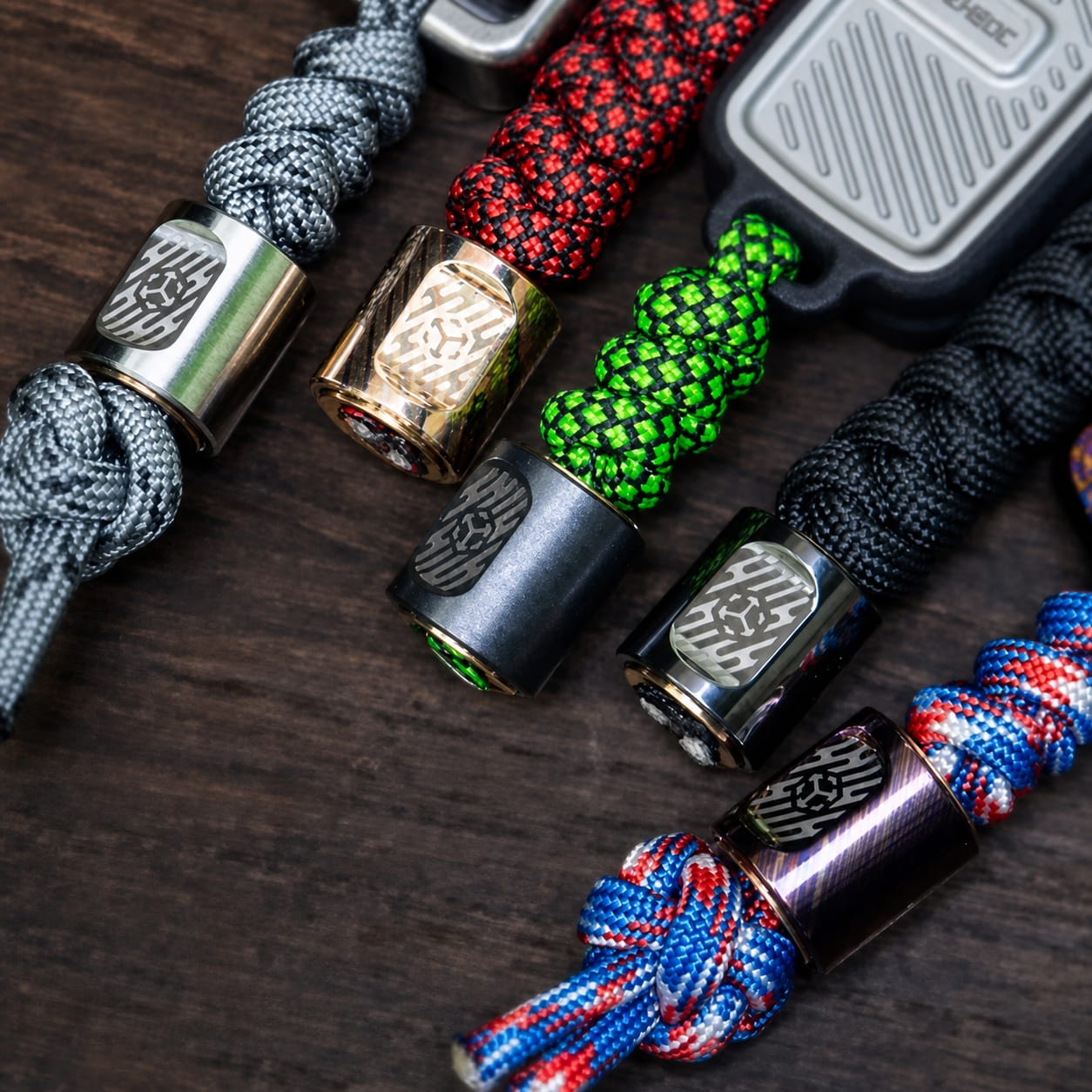Phantom Core Brushed Finish — Titanium EDC Spinning Top Lanyard Bead