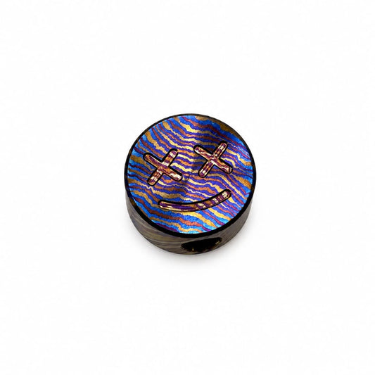 EDCForce Titanium Lanyard Bead Type E Emoji Smile Timascus
