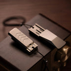 THE CYBER fidget slider open on a black display surface
