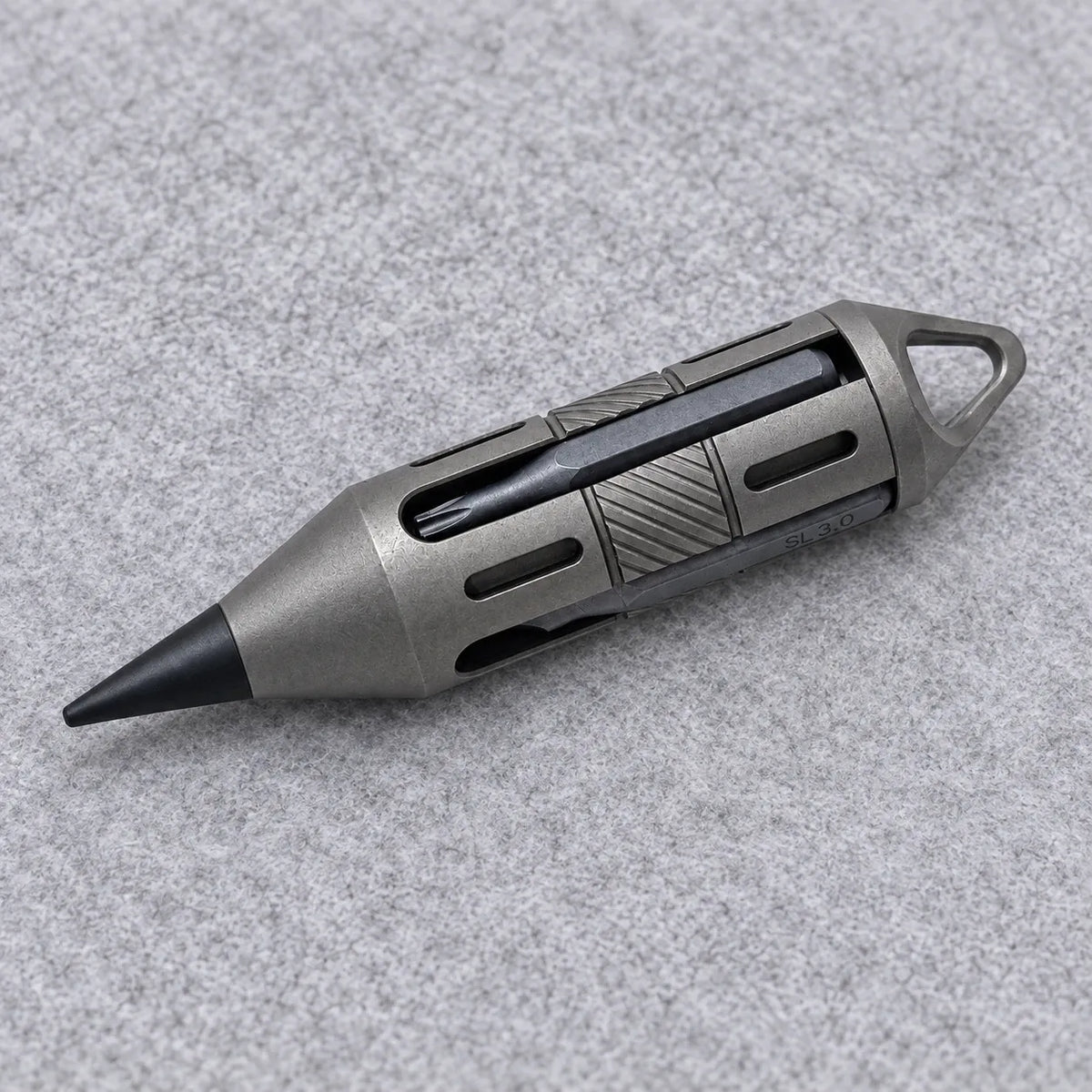 Titanium EDC Pocket Multi-Tool — Screwdriver, Blade, Pry Bar & Pen