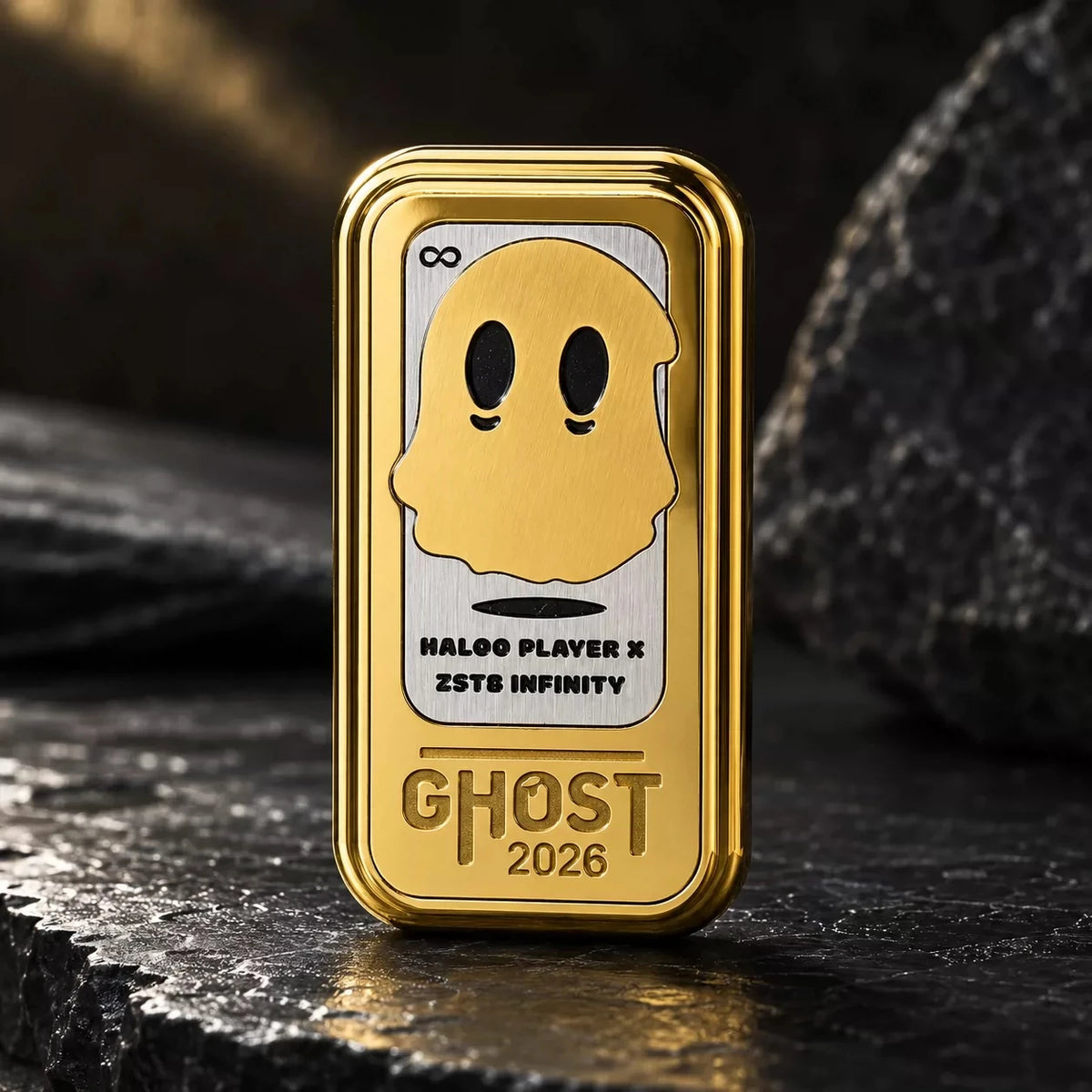 THE GHOST fidget slider in gold stainless steel