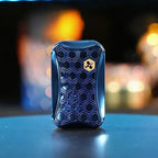 Honeycomb infinite slider in polished blue stainless steel