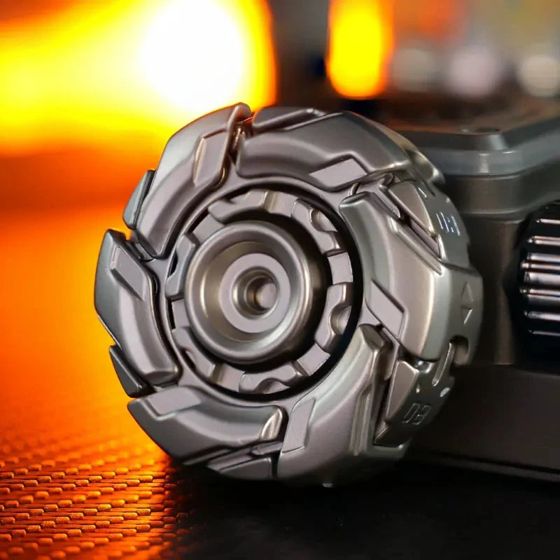 MECHA fidget spinner in silver zinc alloy