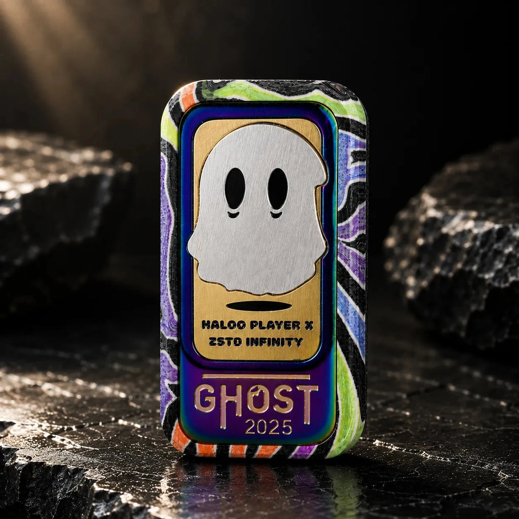 THE GHOST fidget slider with multi-colour pattern finish