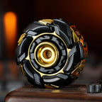 MECHA fidget spinner, black body with gold accents