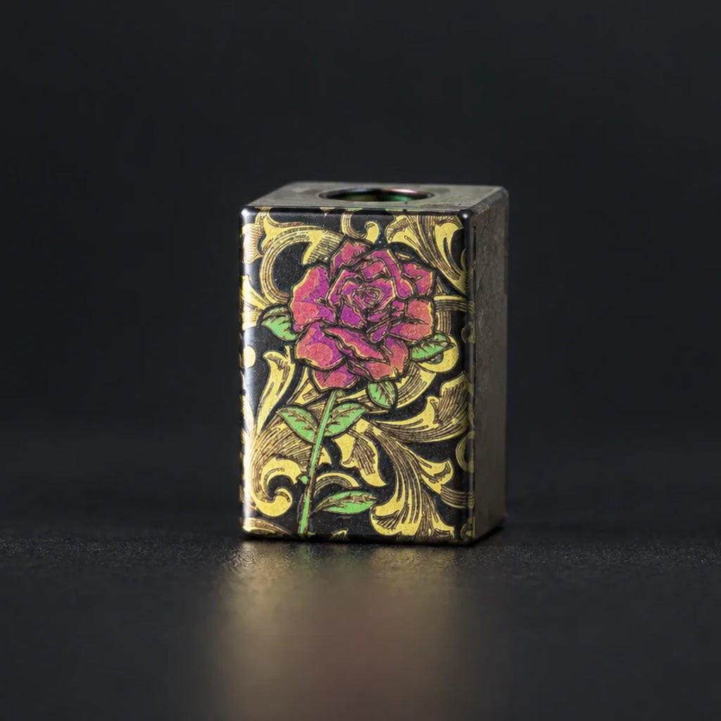 Anodized Titanium Lanyard Bead - The Rose Cube