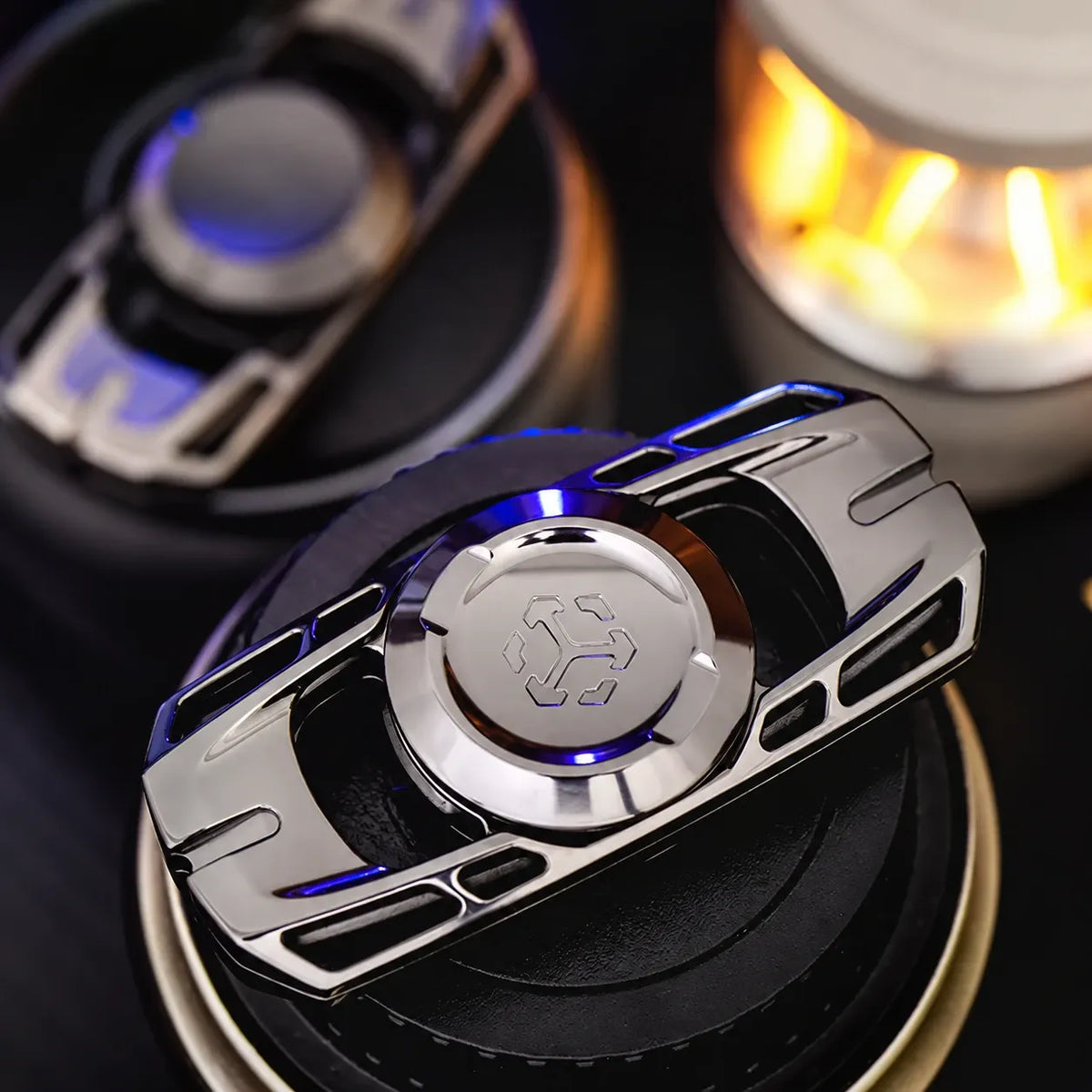 ToneSpin tuning fork fidget spinner — close-up of the machined blade detail