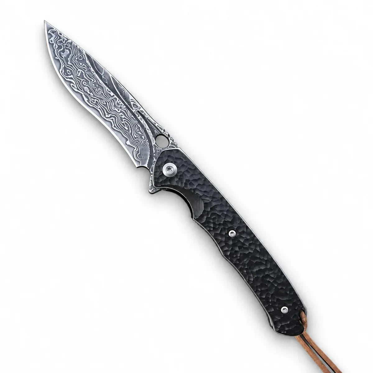 The DarkNight Knife — Damascus & Ebony Handle