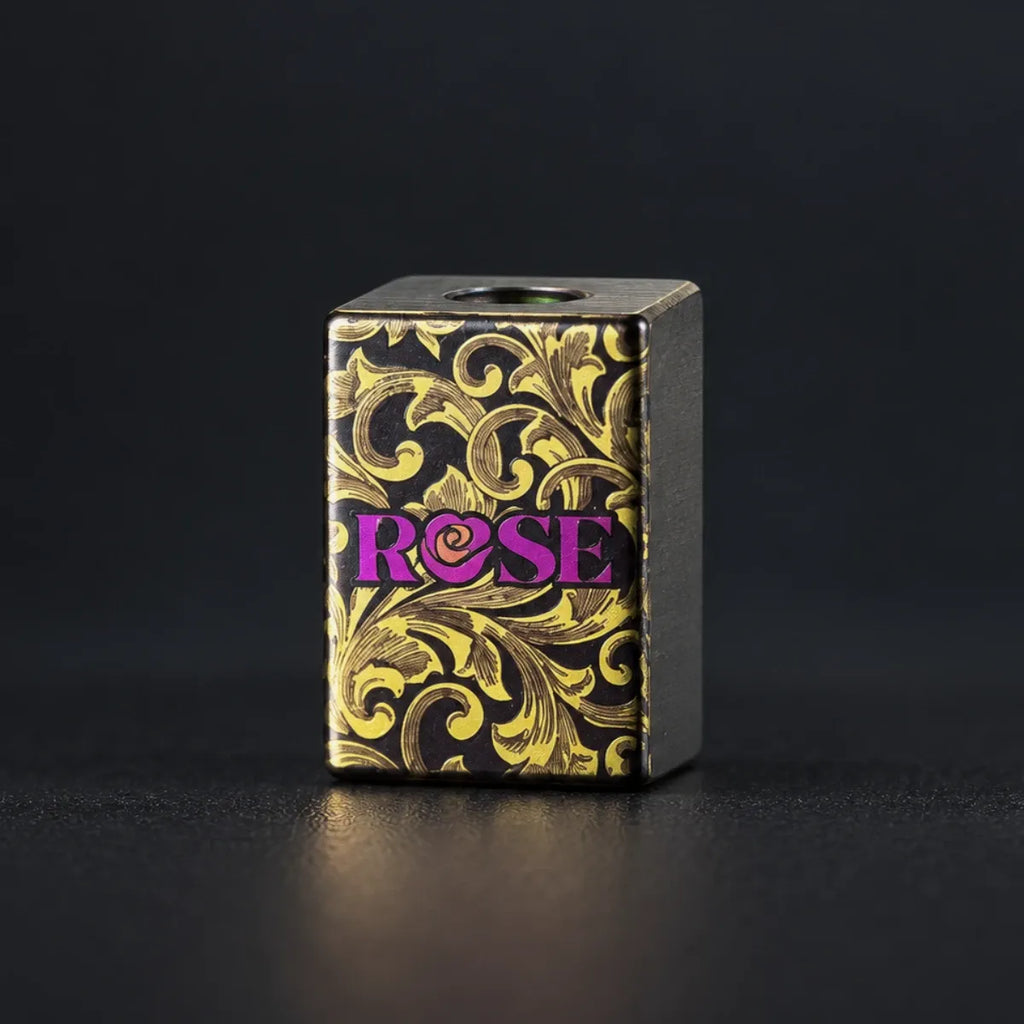 Anodized Titanium Lanyard Bead - The Rose Cube