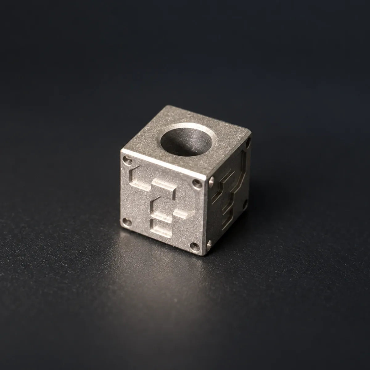 Pixel Question Mark Titanium Lanyard Bead