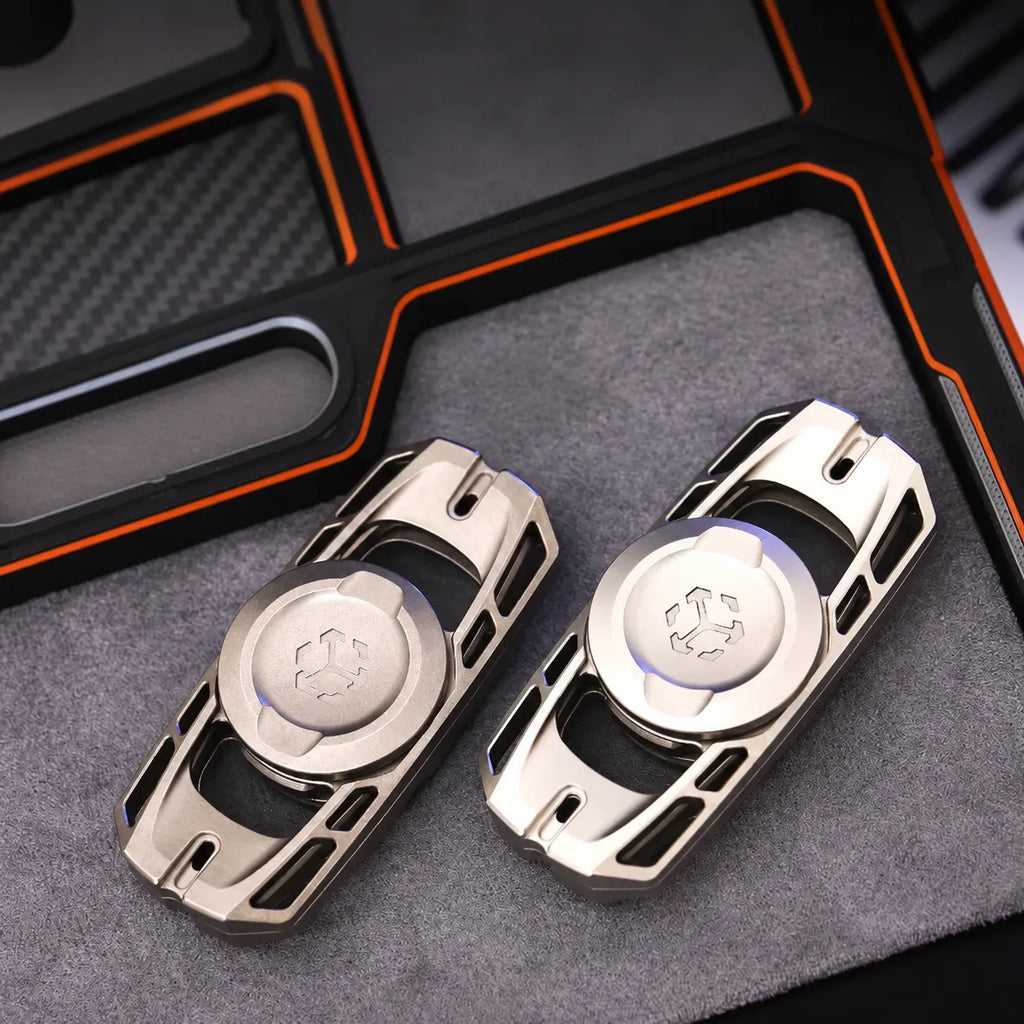ToneSpin tuning fork fidget spinners in two finishes, side by side
