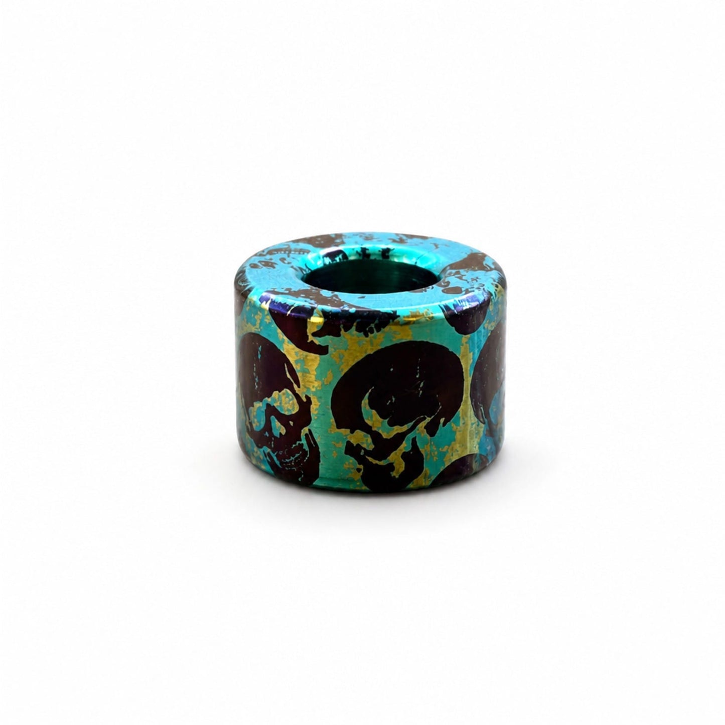 EDCForce Titanium Lanyard Bead Type U Green Skull
