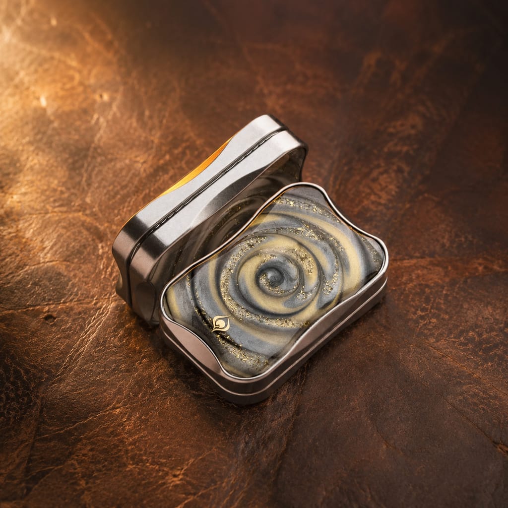 Stainless Steel Magnetic Fidget Infinity Slider Liquid Glitter Sand Design