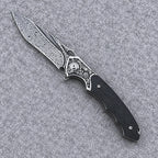 EDCForce Knife 9.0 — Damascus & Ebony Handle