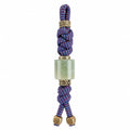 Green Stone & Star-Spacer Paracord Lanyard with Brass Tail
