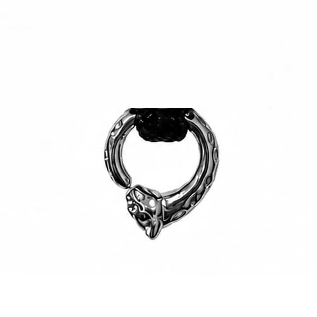 Silver-toned Leopard metal ring
