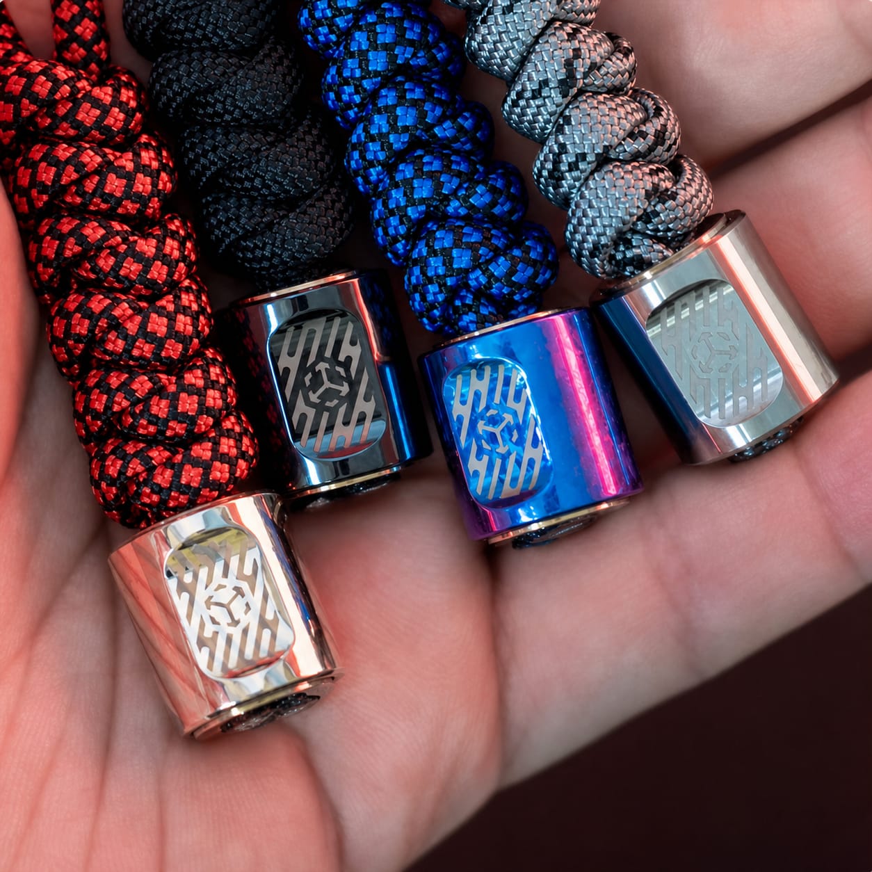Phantom Core Brushed Finish — Titanium EDC Spinning Top Lanyard Bead