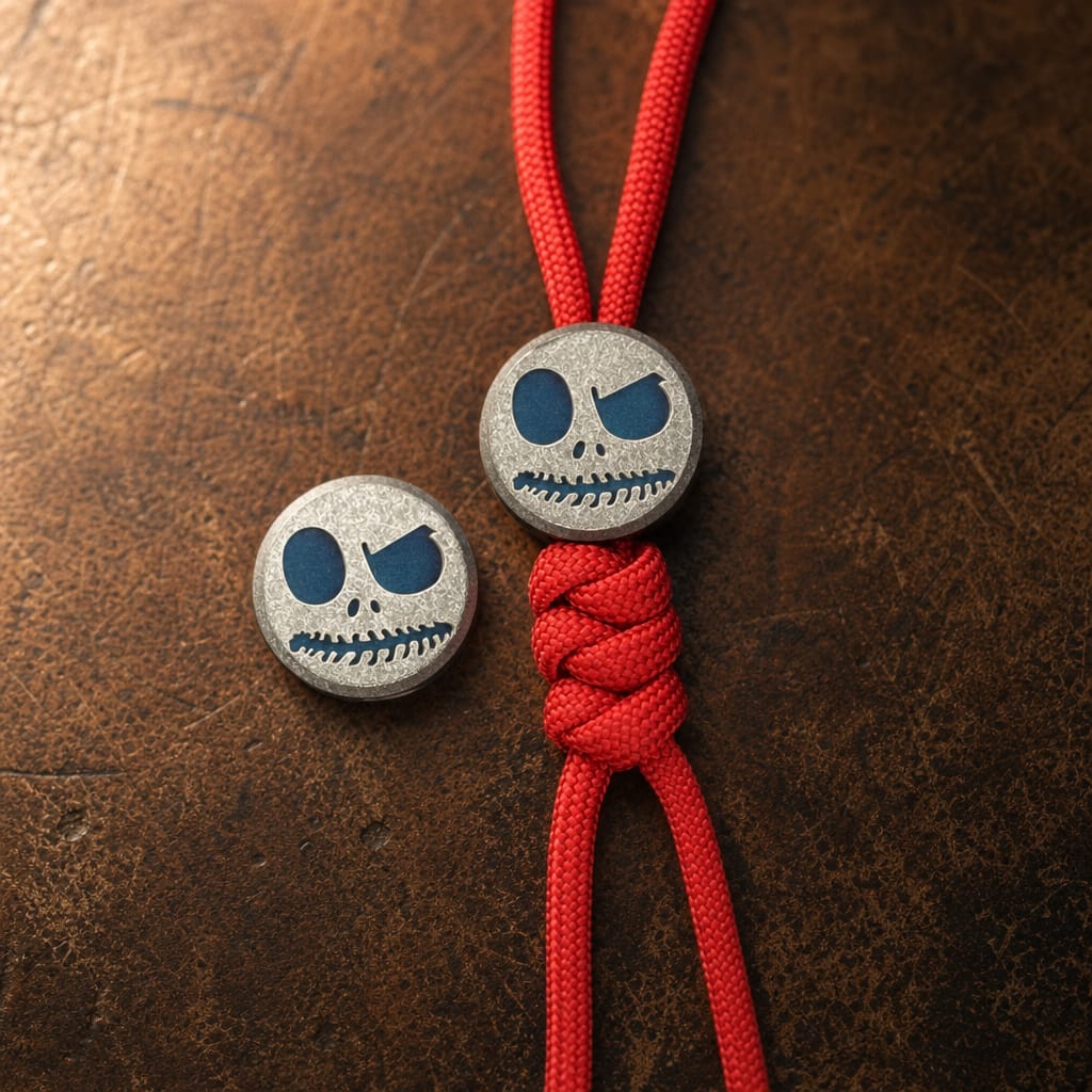 EDCForce Titanium Lanyard Bead Type E Emoji Serious