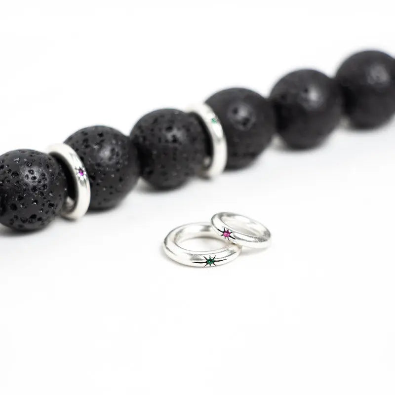 Tri-color Sun Inlay Spacer Bead