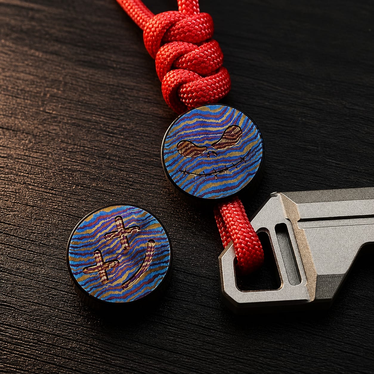 EDCForce Titanium Lanyard Bead Type E Emoji Evil