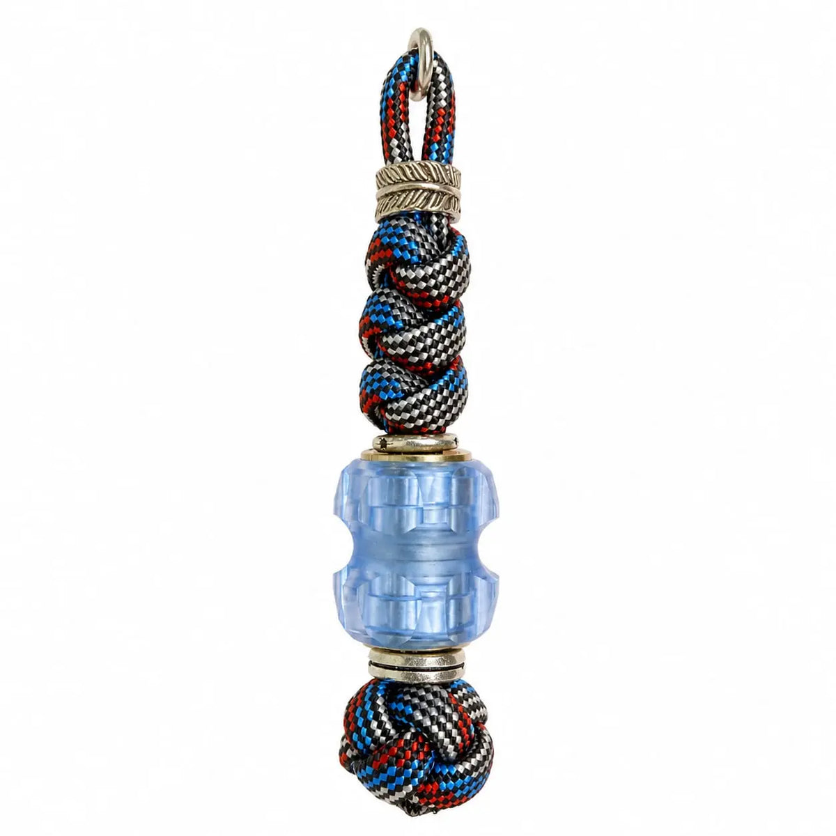 Cobalt Blue Bead Paracord Lanyard with Spinning Top Bead