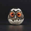Hatching Owl Lanyard Bead – Amber Glass Eyes