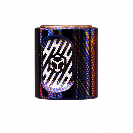 Phantom Core Heat-tinted Timascus Pattern Polishing — Titanium EDC Spinning Top Lanyard Bead