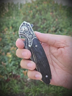 EDCForce Knife 9.0 — Damascus & Ebony Handle
