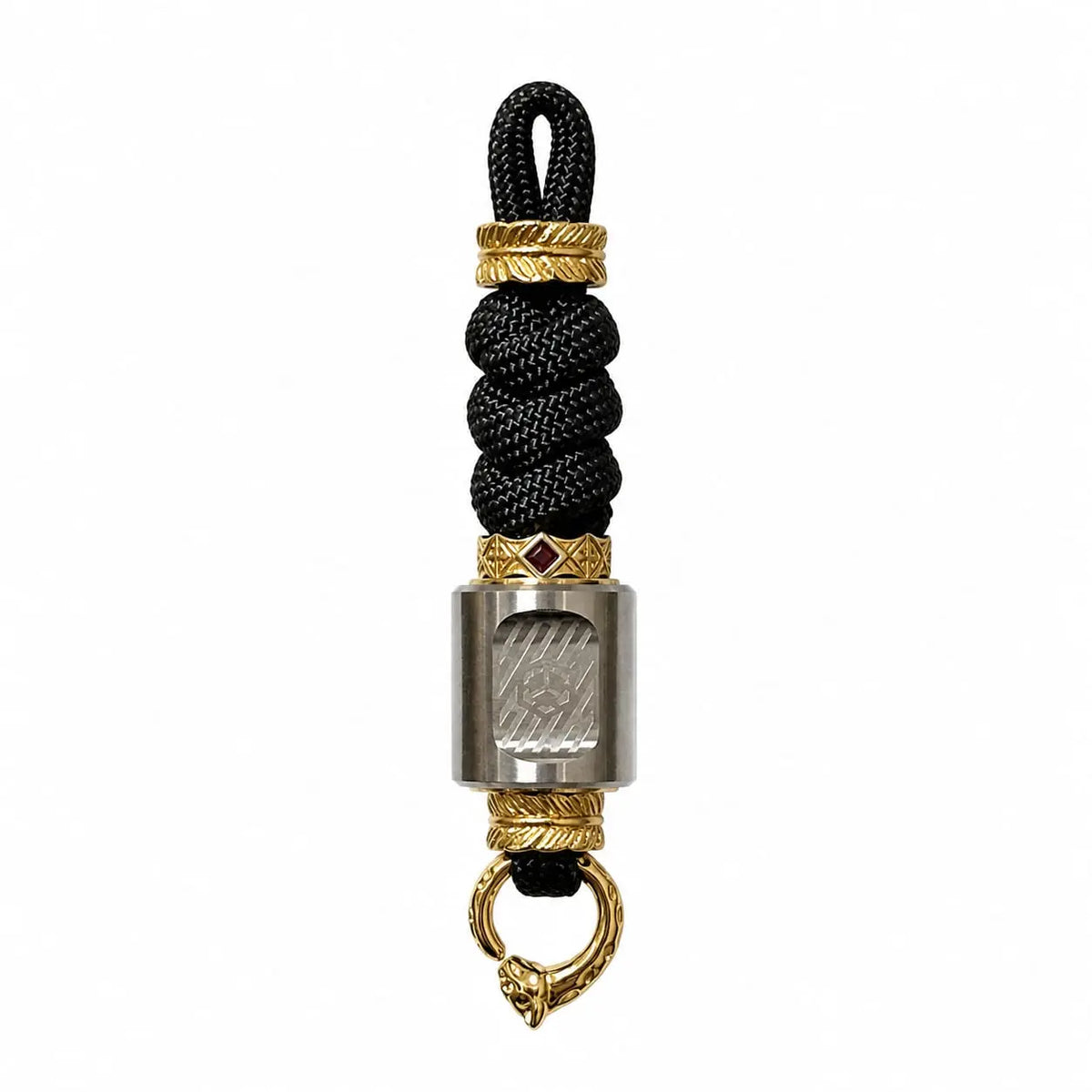 Tail with Golden Leopard‑engraved metal ring